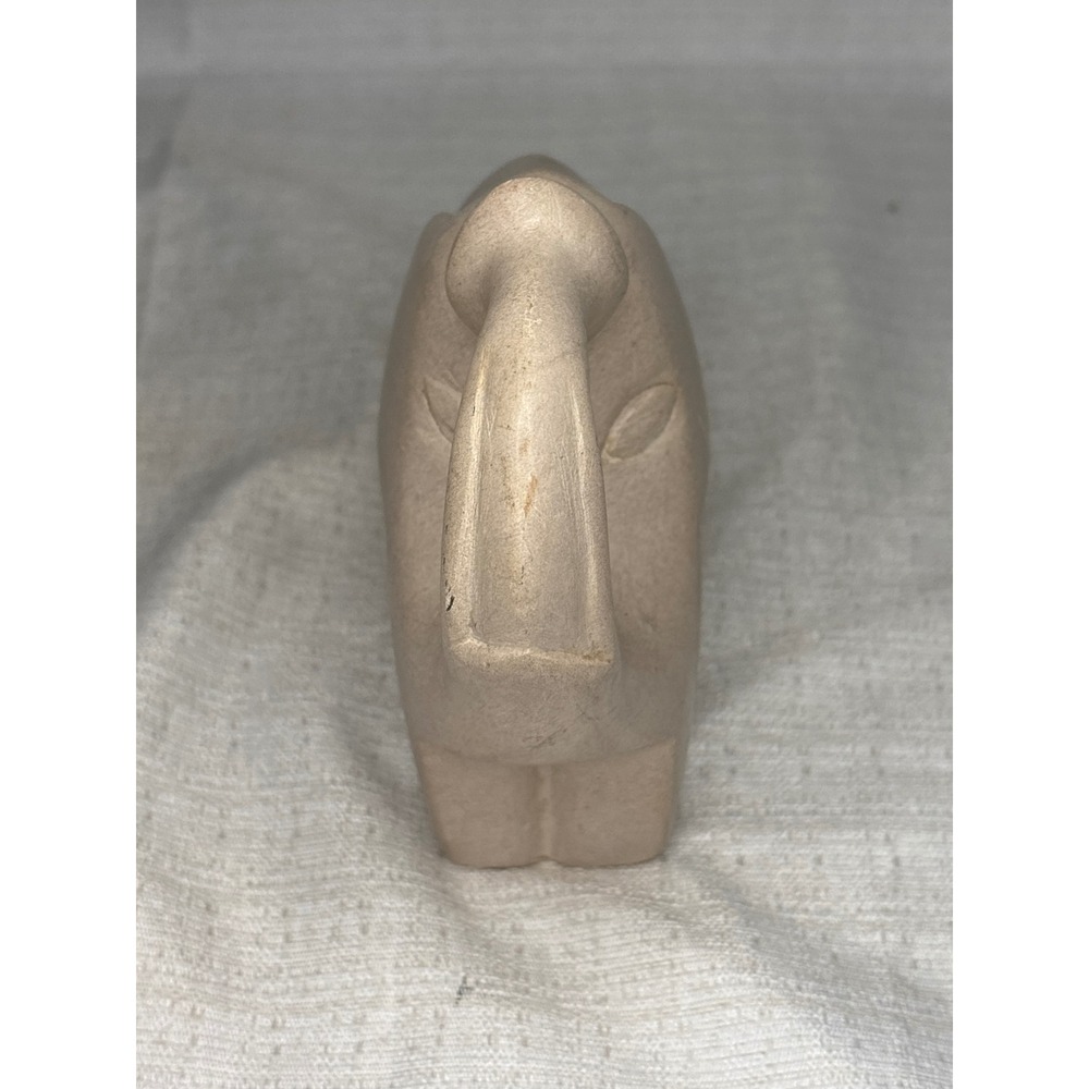 Hand Carved Soapstone‎ Haiti Elephant Figurine Statue Ornament Decor Art Vintage - Picture 3 of 5
